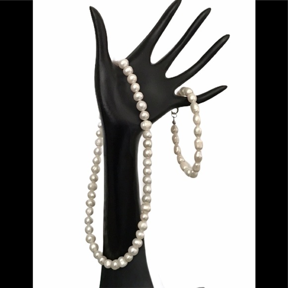Genuine Freshwater Pearl Set Necklace And Bracelet